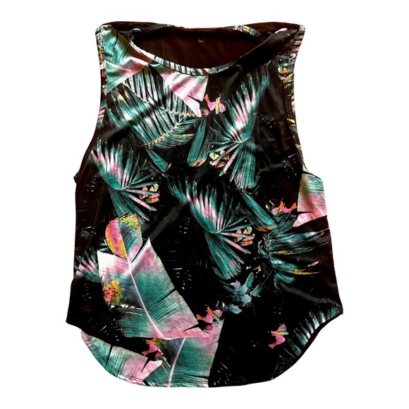 Fabletics Tops - FABLETICS Women's Tropical Mesh tank top Size Large EUC
